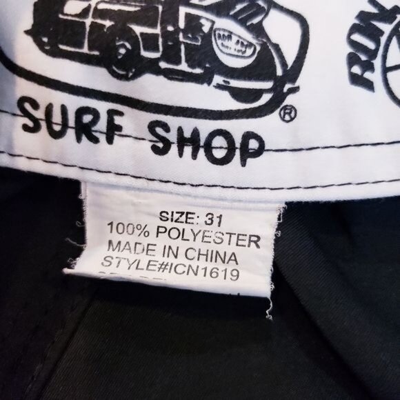 Ron Jon Surf Shop Black Board Shorts Swim Trunks Men's Size 31 - Picture 7 of 8